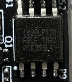 Flash memory, marked IS25LP128 FBLE 1822 P1K393L4