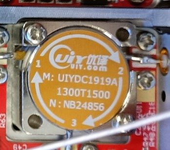 RF circulator, marked M: UIYDC1919A 1300T1500 N: NB24856