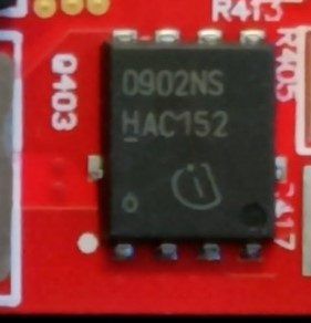 Power MOSFET transistor, marked 0902NS HAC152