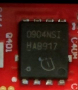 Power MOSFET transistor, marked 0904NSI HAB917