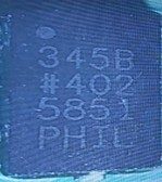 High-resolution three-axis accelerometer, marked ADXL345 345B #402 5851 PHIL