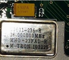 Quartz element00601-236-R, marked 16.000000MHz MHO+23FAD-R M-TRON №103225