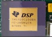 microcircuit, marked DSP TMS320C25GBA FE- 2BS8QCB 1986 TI