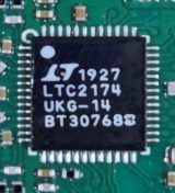 4-channel analogue-to-digital converter, marked LT 1927 LTC2174 UKG-14 BT30768