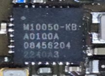 Low-power GNSS receiver, marked M10050-KB A0100A 8456204 2240A3