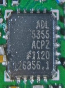 Balanced mixer (1200 to 2500 MHz), marked ADL 5355 ACPZ #1120 126356,1