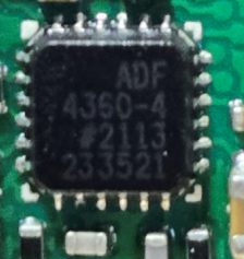 Frequency synthesiser, with voltage controlled oscillator, marked ADF 4360-4 #2113 233521