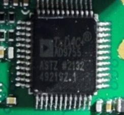 14-bit digital-to-analog converter, marked TxDAC+ AD9755 ASTZ #2132 492192,1