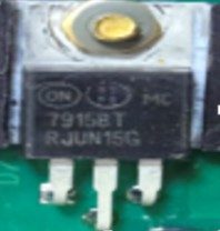 Voltage regulator, marked 7915BT RJUN15G