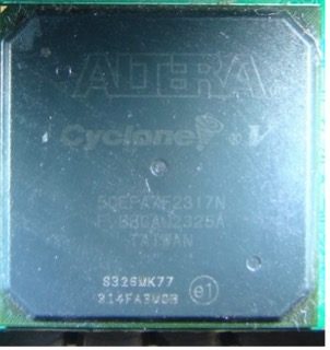 Field-programmable gate array (FPGA), marked Cyclone V 5CEFA7F23I7N F BBCAU2325A TAIWAN S326MK77 314FAMOB