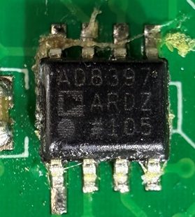Current Amplifier, marked AD8397 ARDZ #105
