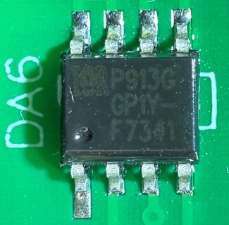 N-channel MOSFET, marked IRF7341PbF P913G GP1Y F7341