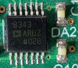 High-performance active mixer, marked AD8343 8343 ARUZ #028