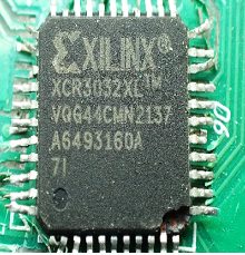 CPLD, marked XCR3032XL VQG44CMN2137 A6493160A 71