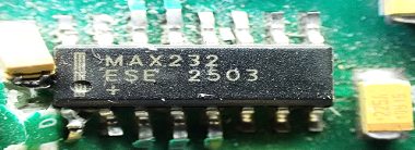 RS-232 transceiver, marked MAX232 ESE 2503