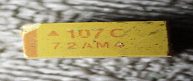 Capacitor, marked 107C 72AM