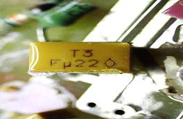 Capacitor, marked T3 Fµ22