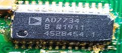 Analog-to-digital converter, marked AD7734 #1911 4528454.1