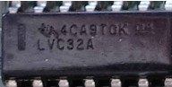 integrated circuit, marked 4CA9TOK LVC32A
