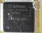 16-bit single-chip microcontroller, marked Infineon SAF-XC164CS -16F40F