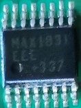 Low-voltage step-down regulator with synchronous rectifiers and internal jumpers, marked MAX1831 EEE 337