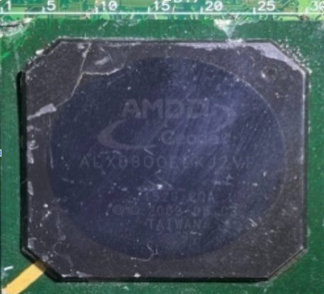 PLD, marked AMD Geode ™ ALXD800EEXJ2VF 1529 COA ⅿ© 2003-05 C3 TAIWAN