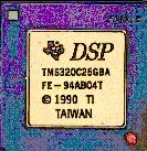 DSP chip (Digital Signal Processor), marked TMS 320C25GBA