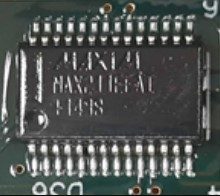 Transceiver 5 V RS-232 with external capacitors 0.1 uF, marked MAX211FFAT