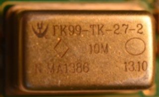 small-sized thermocompensated quartz generator, marked ГК99-ТК-27-2