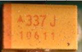 Tantalum SMD capacitor, marked 337J 10611