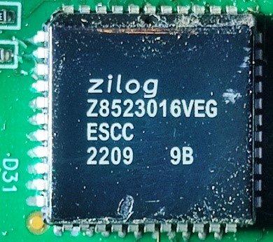 Microcontroller, marked Z8523016VEG
