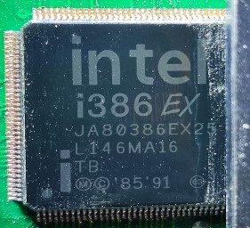 Intel i386EX - 368 series processor, marked JA80386EX25