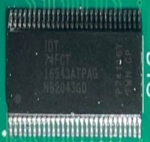 Main memory, marked IDT 74FCT 16543ATPAG NB2043GD (P74116Y TWN GP)