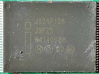 Memory chip, marked JS28F128 J3F75 M4140088