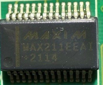 RS-232 transceiver, marked MAX211EEAI +2114