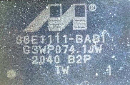 Ethernet transceiver, marked 88E1111-BAB1 G3WPO74.1JW 2040 B2P TW