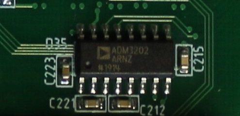 Transceiver, Uzhivl, B = 3.0...5.5; Max. Swiss per, kbit/c = 460; Texp, °С = -40...+85; Input type interf. = Full Duplex, marked ADM3202 ARNZ #1914