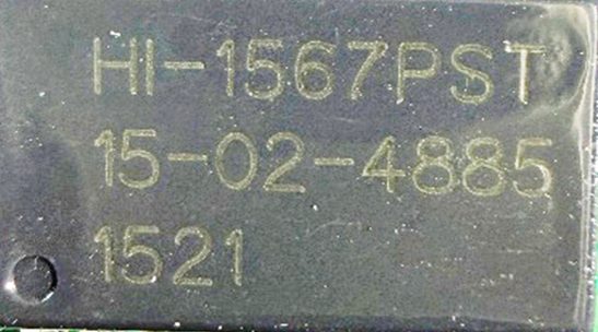 Transceiver, marked HI-1567PST 15-02-4885 1521