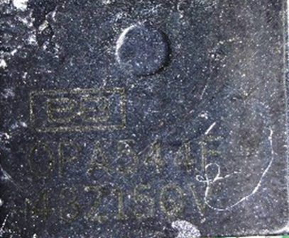 Operational amplifier, marked OPA544F 43Z15QV