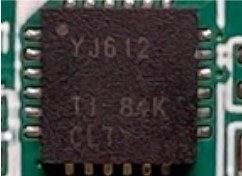 Thin film resistor, marked YJ612 TI 84K CL7