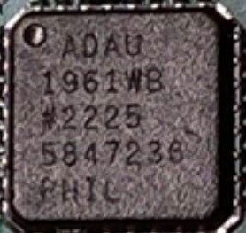 Low-power stereo audio codec, marked ADAU 1961WB #2225 5847236 PHIL