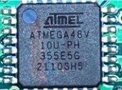 Microcontroller, marked ATMEGA48V 10U-PH 355E5G 2110SH5