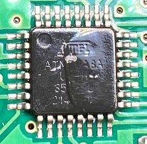 Microcontroller, marked ATME 0A U-H 8A 35 214