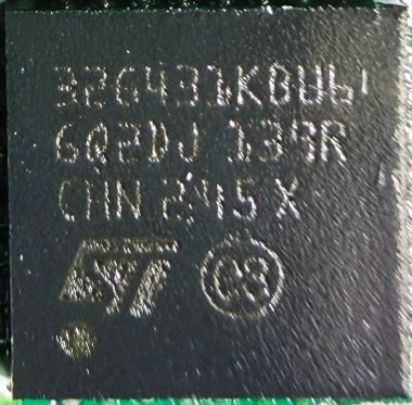 Microcontroller, marked 32G431KBU6 GQ2DJ 139R CHN 245 X