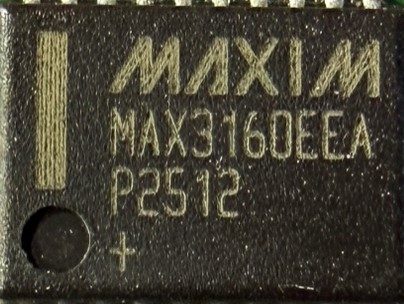 RS-232/RS-485/RS-422 transceiver, marked MAX3160EEA P2512 +