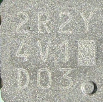 Resistor, marked 2R2Y 4V1 D03