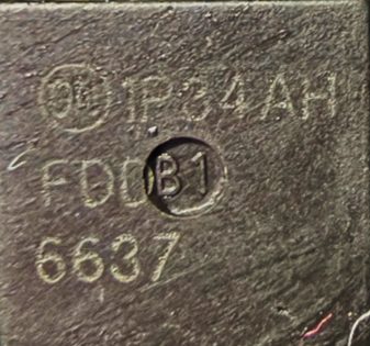 Power MOSFET, marked 1P34AH FDD 6637