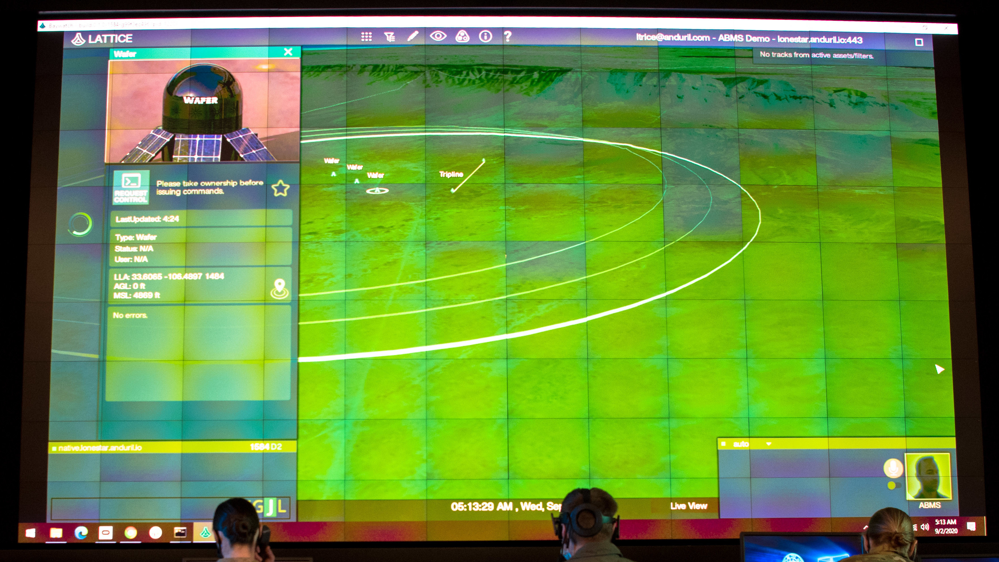 U.S. Air Force airmen monitor the Lattice command-and-control picture during the Advanced Battle Management System Onramp 2, Joint Base Andrews, September 2020.