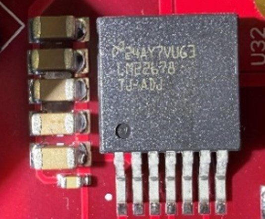 Step-Down Voltage Regulator, marked 24AY7VUG3 LM22678 TJ-ADJ