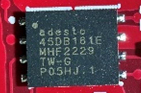 Flash memory, marked ADESTO 45DB161E MHF2229 TW-G PO5HJ.1